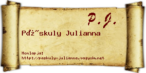 Páskuly Julianna névjegykártya